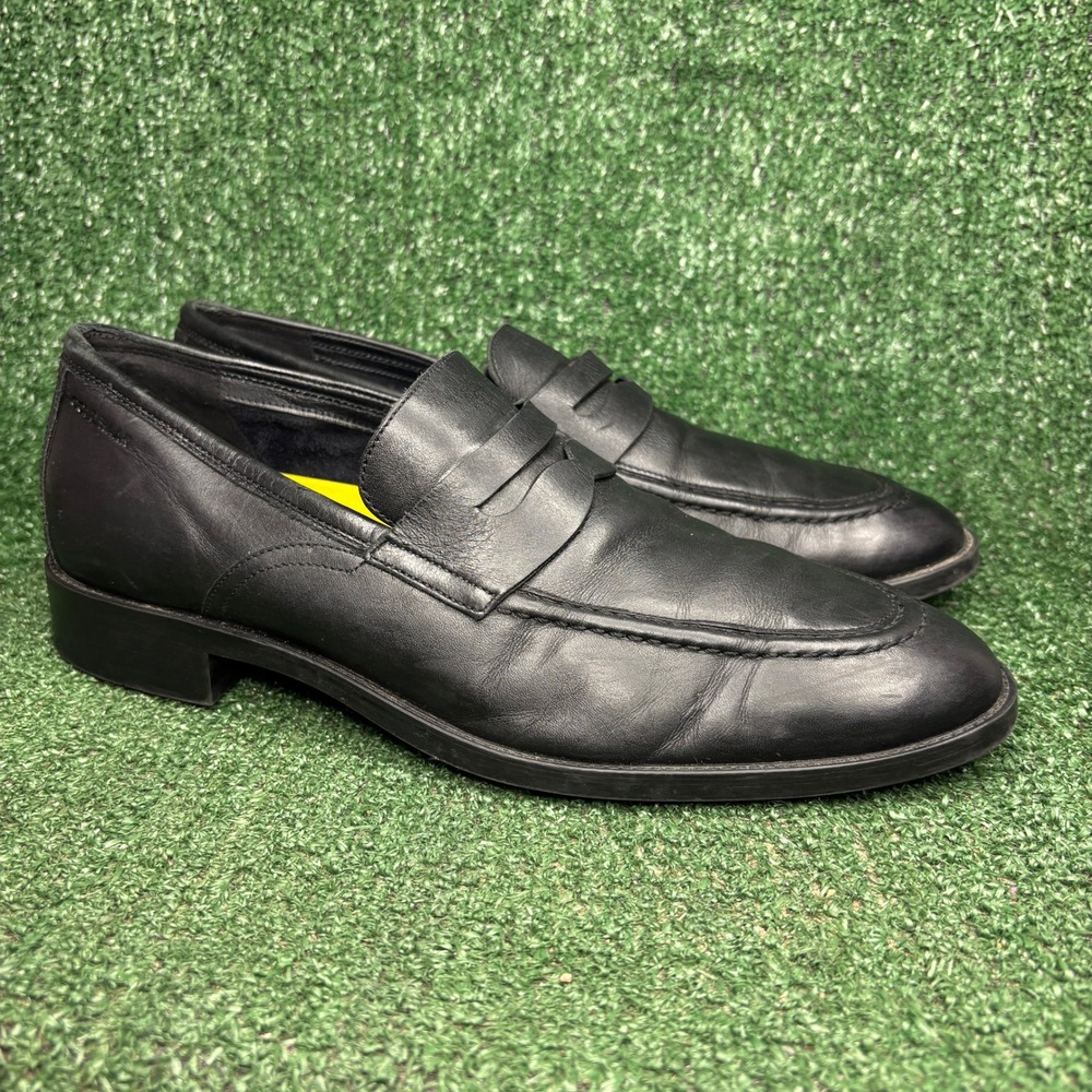 Cole Haan Hawthorne Penny Round Toe Leather Classic Dress Loafers Black Mens 10M